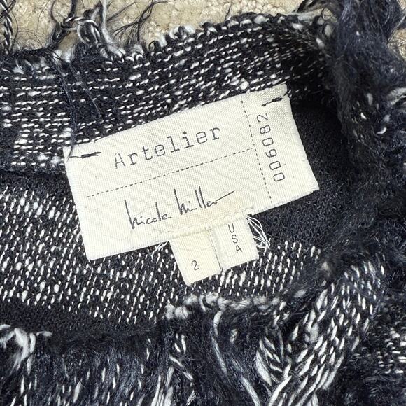 Vintage 1990s Nicole Miller Atelier Tweed Shag Short Sleeve Shift Dress Size 2 - Picture 8 of 9